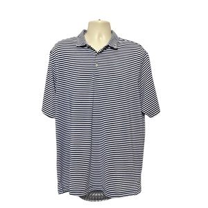 Blue White Striped Polo Shirt XL